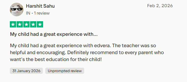 Parent Review - Harshit Sahu