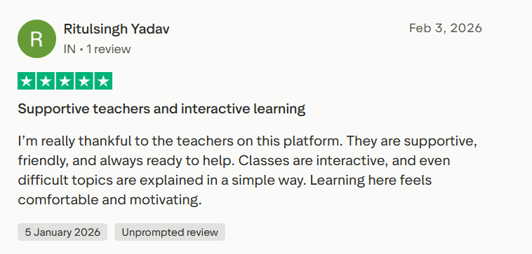 Parent Review - Ritulsinjh Yadav